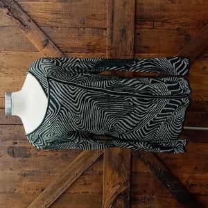 Nic+Zoe Semisheer Asymmetrical Cardigan XL